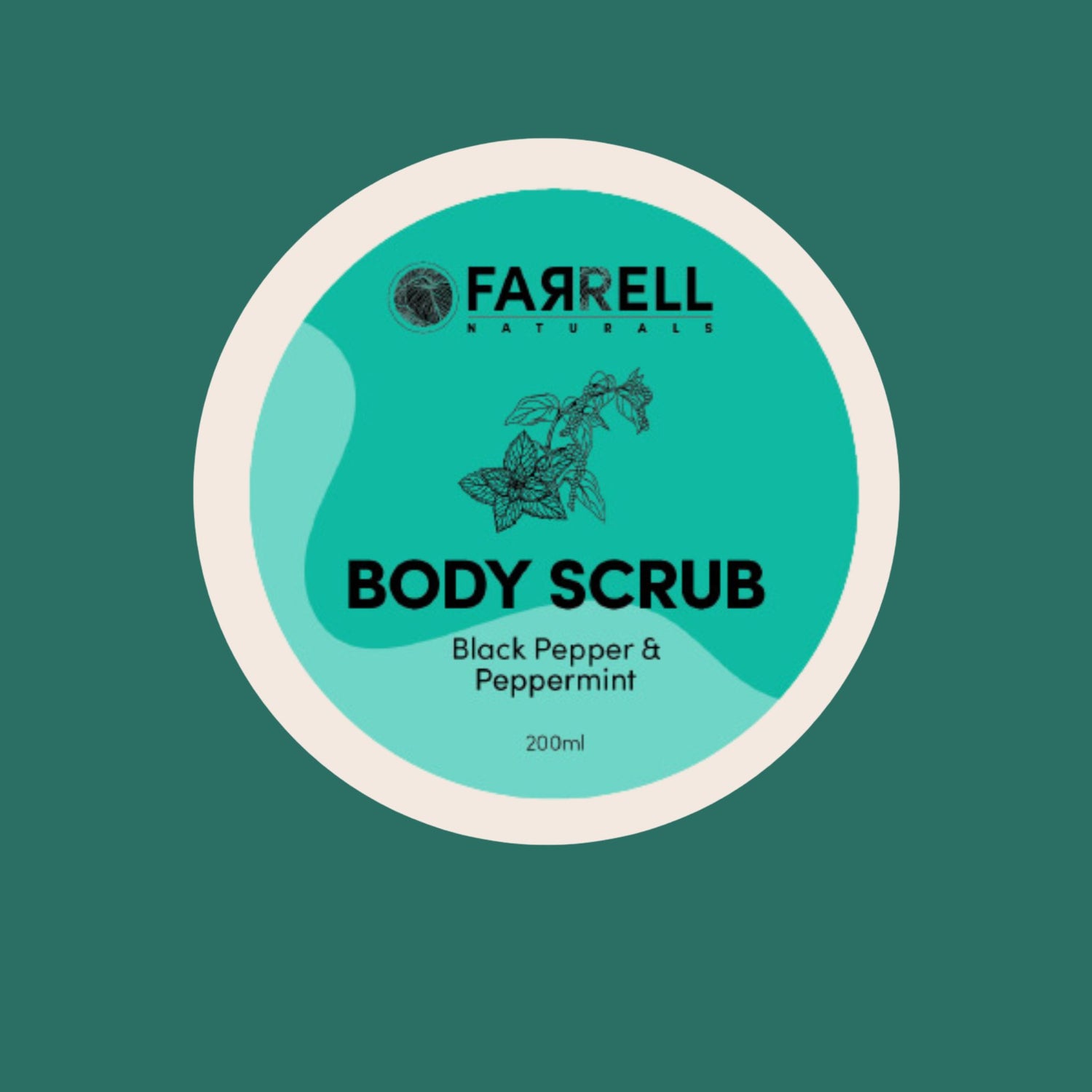 Black Pepper & Peppermint Body Scrub | Invigorating Natural Exfoliant 200ml