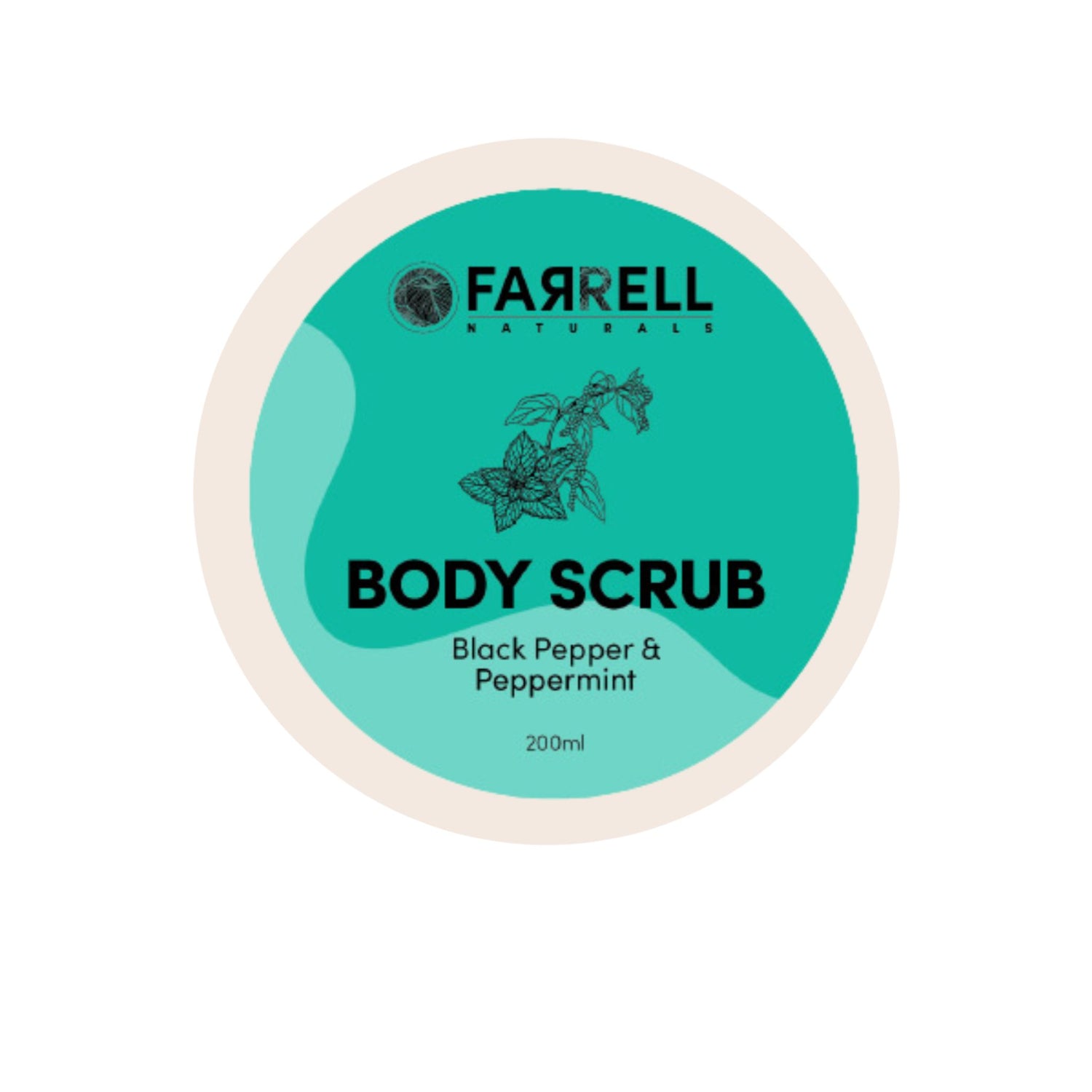 Black Pepper & Peppermint Body Scrub | Invigorating Natural Exfoliant 200ml